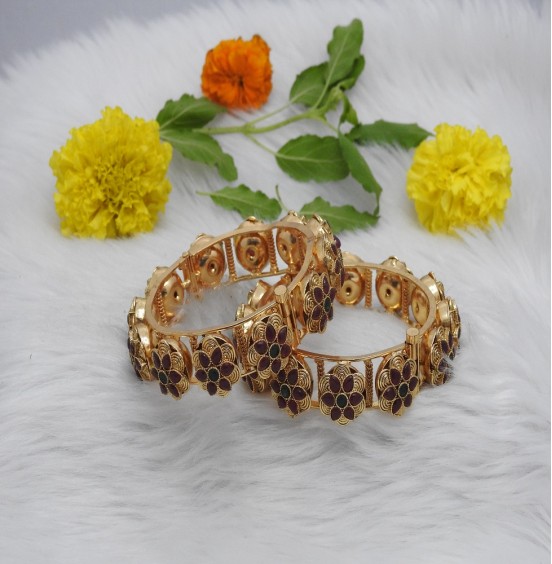 Mrigakshi Mystique floral bangles