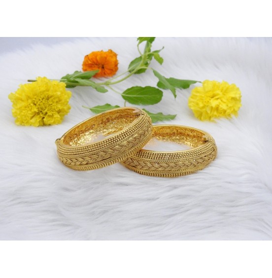 Brilliant Gold Plated Arm Bangles 