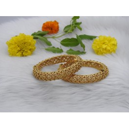 WIDE GOLD BANGLE OPENABLE KADA BANGLES LOOKS SIMPLE AND ELEGANT 2PCS LOOKS GORGEOUS.