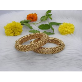 Elliptical Gold-Plated Bangles