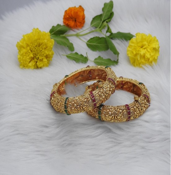 Ruby and Pearl Classic Bangles