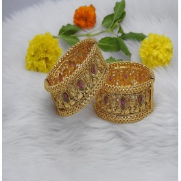 GANPATI DIVINE JEWEL ESSENCE GOLD ELEGANCE 2PCS BANGLES DISTINGUISHED WOMEN JEWLLERY