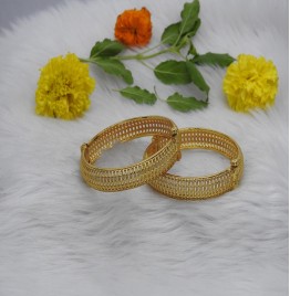 GLITTERING HIGH-GOLD RADIANCE BANGLES 2PCS BANGLES SET FOR WOMEN