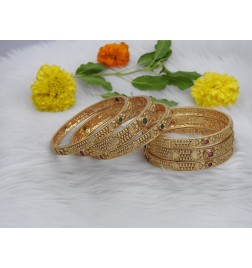 Premium Matte Rajwadi Jeweled Bangles