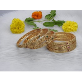 Premium Matte Rajwadi Jeweled Bangles