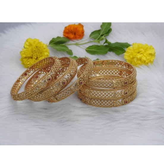 Floral Cross Elegance Bangles Ensemble