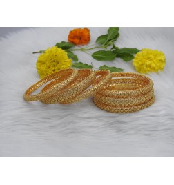 Gleaming Texture Bangle Set