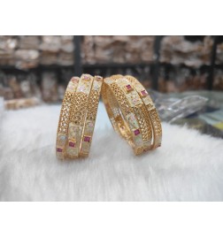 MEENA GEM GRANDEUR STYLISH MEENAKARI 6PCS BANGLES SET FOR WOMEN