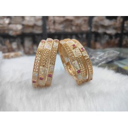 MEENA GEM GRANDEUR STYLISH MEENAKARI 6PCS BANGLES SET FOR WOMEN