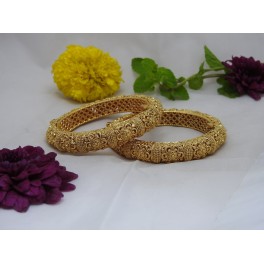 Antique Gold Floral Bangles