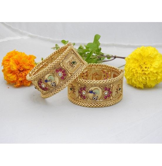 Mayur Motif Matte Bangles