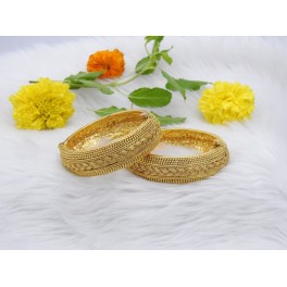 WINE LEAF RADIANCE RAJWADI WRISTS 2PCS OPENABLE BANGLE JEW FOR GIRLS AND WOMEN